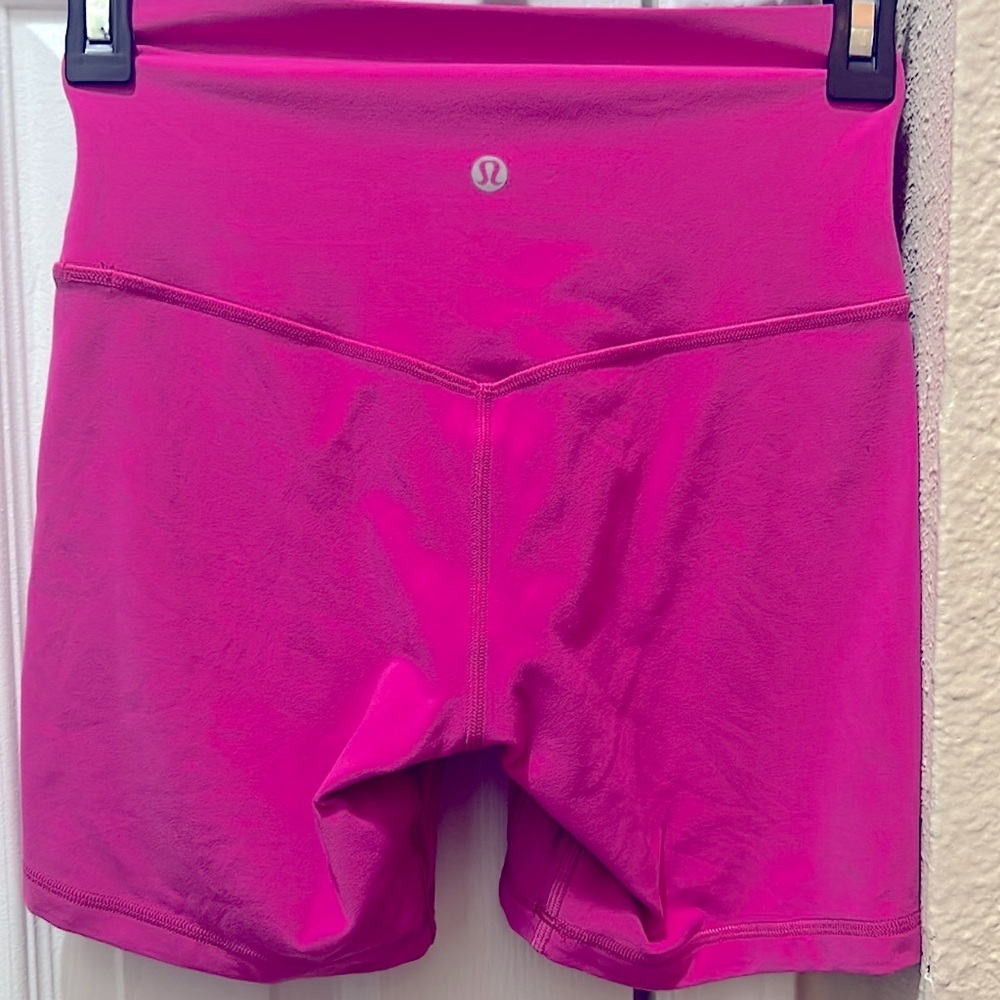 Lululemon Hot Pink Bike Shorts High-Waisted - Picture 7 of 8